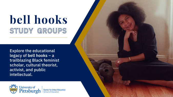 "Promotional graphic for bell hooks study group"