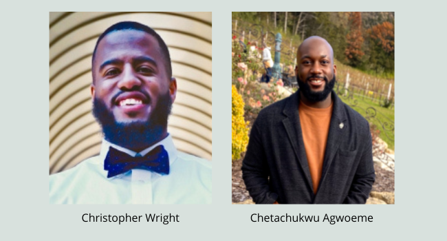 Headshots of Christopher Wright and Chetachukwi Agwoeme