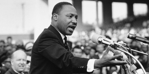 Martin Luther King, Jr. addresses a crowd